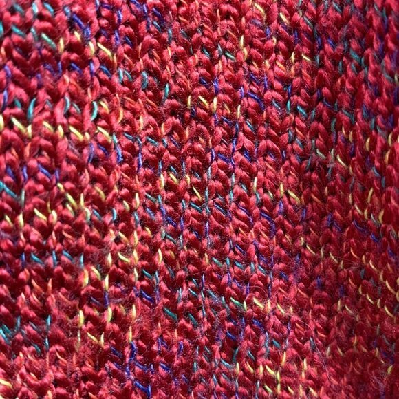 NEW V-Neck Pullover long sleeve Sweater Sienna Maroon Multi color mix Sz L - Picture 3 of 9